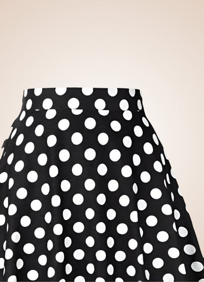 Steampunk Polkadot Midi Skirt Black / XL steampunk-polkadot-midi-skirt-black