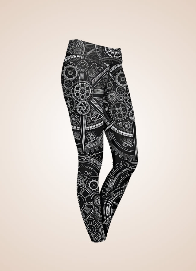 Steampunk Popular Pattern Legging Black / L steampunk-popular-pattern-legging-black