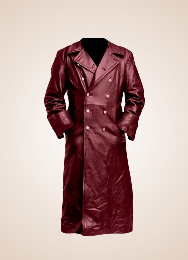 Steampunk Pu Leather Coat Wine Red / 4XL steampunk-pu-leather-coat-wine-red