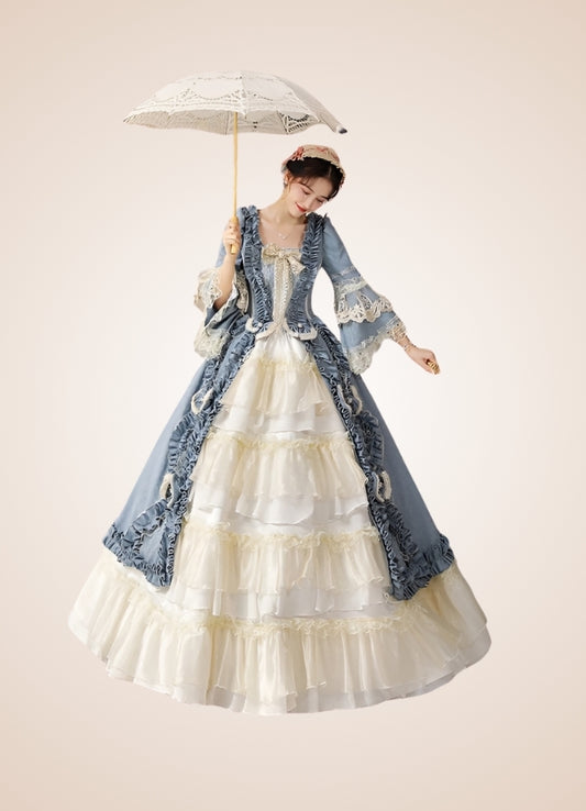 Steampunk Queen Style Dress Mist Blue / One Size steampunk-queen-style-dress-mist-blue