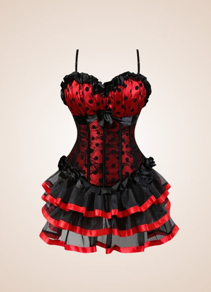Steampunk Red Corset Mini Dress Black Red Large Edge / 5XL steampunk-red-corset-mini-dress-black-red-large-edge