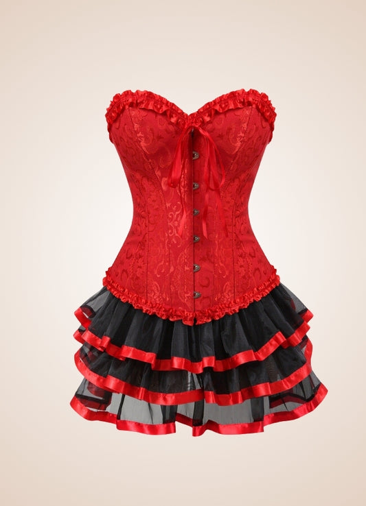 Steampunk Red Corset Mini Dress Red / 5XL steampunk-red-corset-mini-dress-red