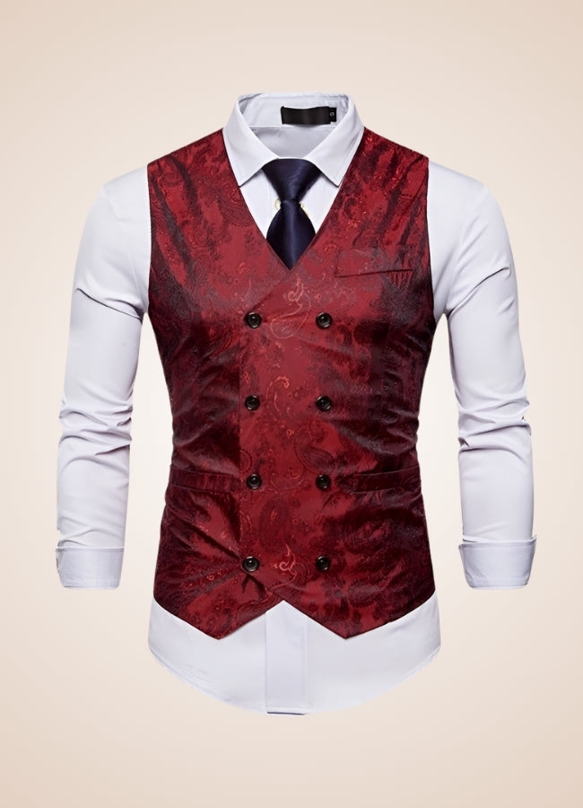 Steampunk Red Double Breasted Vest Red / XL steampunk-red-double-breasted-vest-red