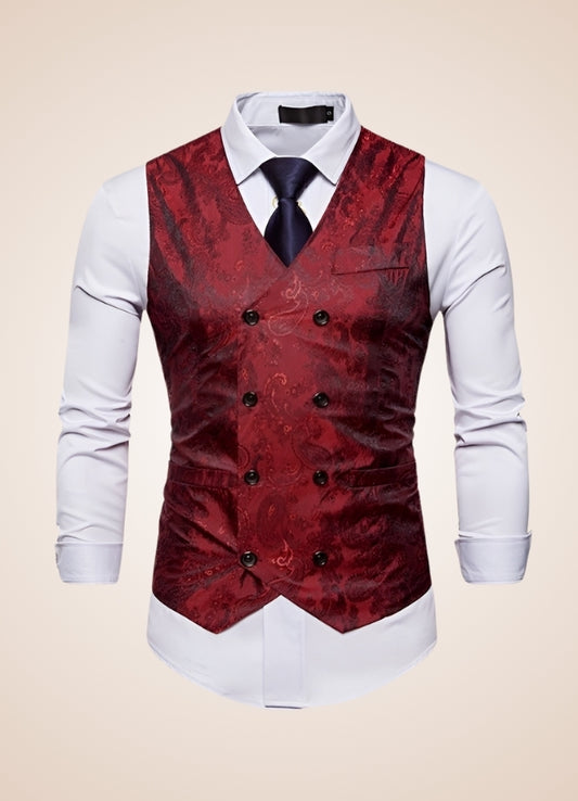 Steampunk Red Double Breasted Vest Red / XL steampunk-red-double-breasted-vest-red