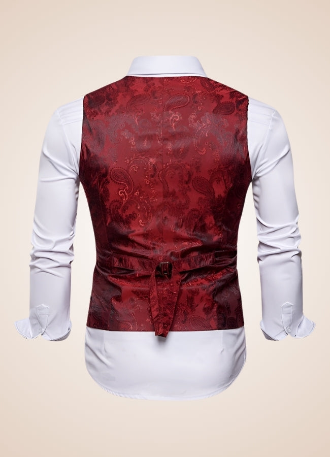 Steampunk Red Double Breasted Vest Red / XL steampunk-red-double-breasted-vest-red