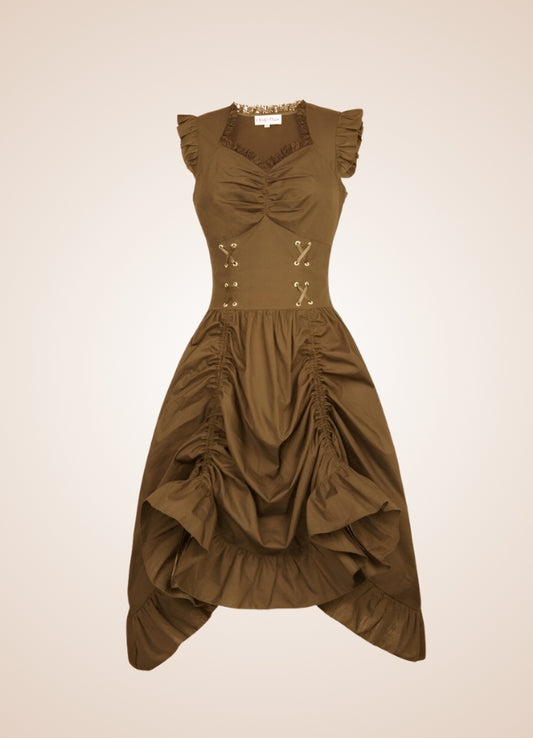 Steampunk Renaissance Sleeveless Dress Brown / 2XL steampunk-renaissance-sleeveless-dress-brown