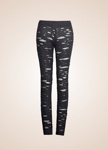 Steampunk Ripped Print Legging Black / 2XL steampunk-ripped-print-legging-black