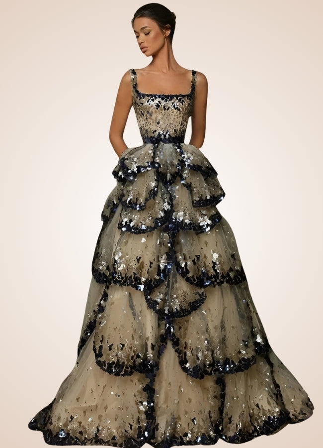 Steampunk Sequin Ball Gown Black Champagne / 16.0 steampunk-sequin-ball-gown-black-champagne