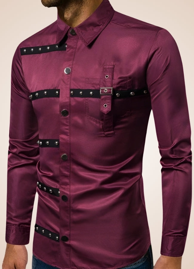 Steampunk Shirt Mens Wine Red / 2XL steampunk-shirt-mens-wine-red