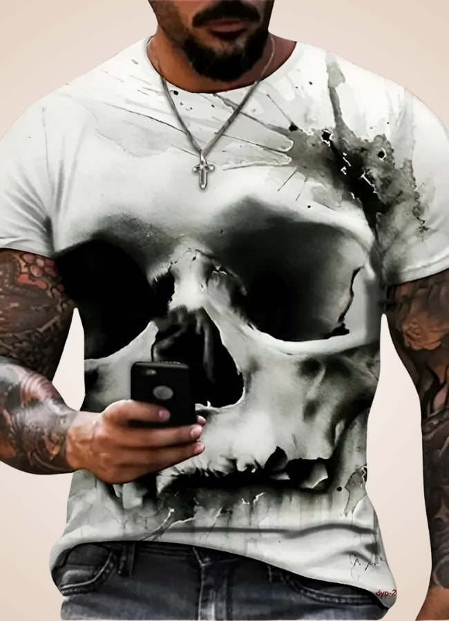 Steampunk Skeleton T-shirt White / 5XL steampunk-skeleton-t-shirt-white