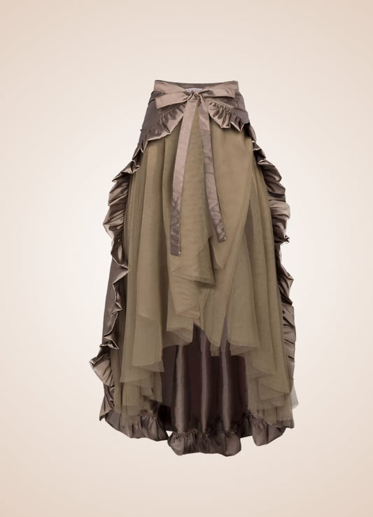 Steampunk Skirt Wrap Skirt Brown / XL steampunk-skirt-wrap-skirt-brown