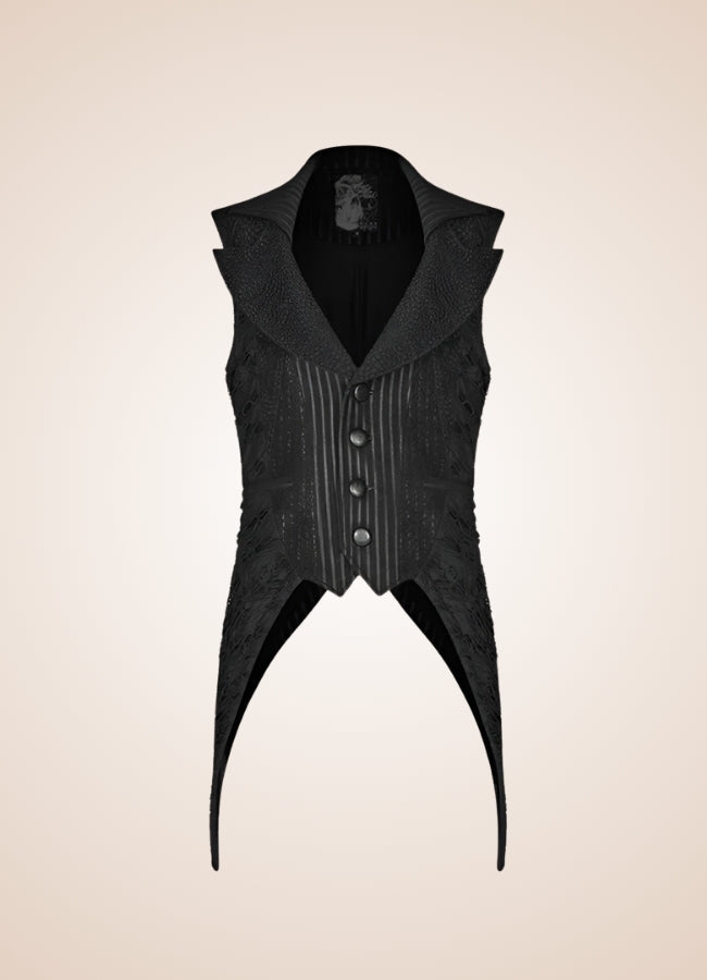 Steampunk Sleeveless Long Vest Black / 4XL steampunk-sleeveless-long-vest-black