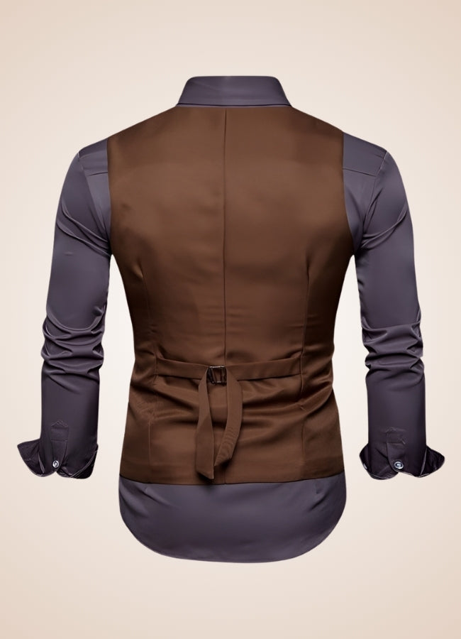 Steampunk Slim Fit Double Breasted Vest Coffee / XL steampunk-slim-fit-double-breasted-vest-coffee