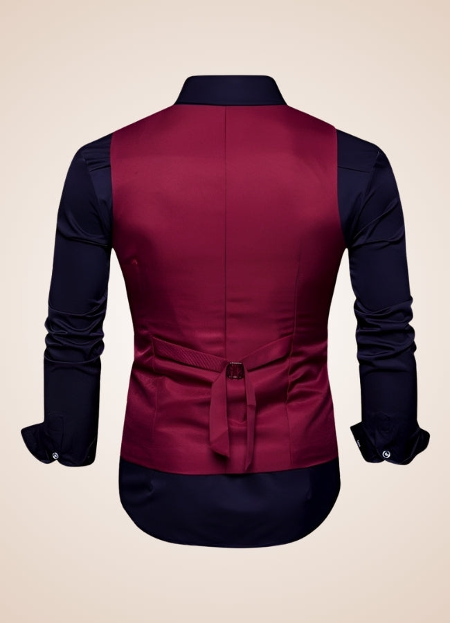 Steampunk Slim Fit Double Breasted Vest Wine Red / XL steampunk-slim-fit-double-breasted-vest-wine-red