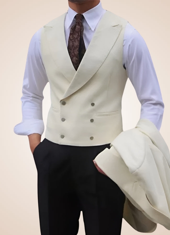 Steampunk Slim Fit Vest Ivory / 3XL steampunk-slim-fit-vest-ivory