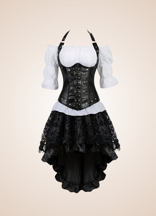 Steampunk Strap Corset Dress Black / 5XL steampunk-strap-corset-dress-black