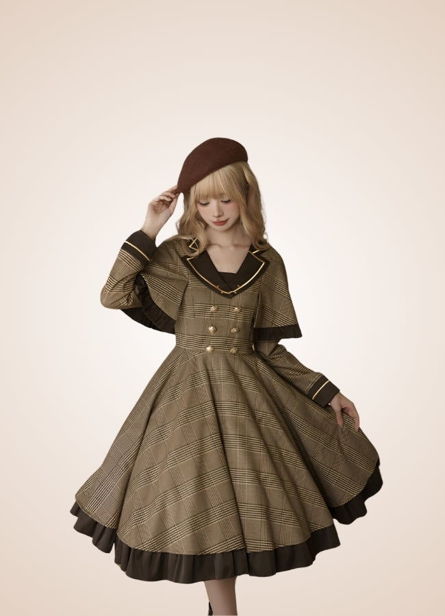 Steampunk Stripe Lolita Dress Black / M steampunk-stripe-lolita-dress-black