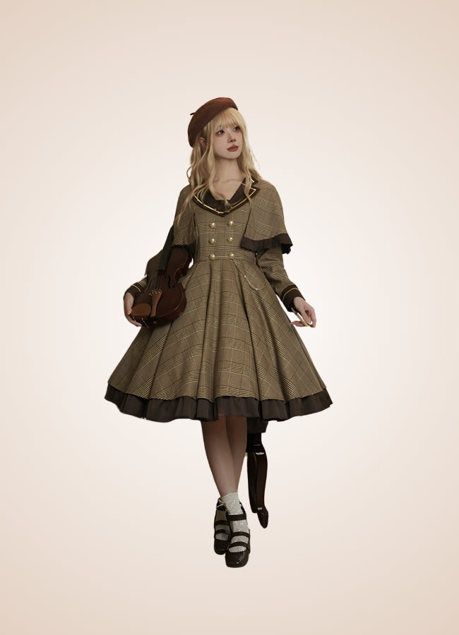 Steampunk Stripe Lolita Dress Black / M steampunk-stripe-lolita-dress-black