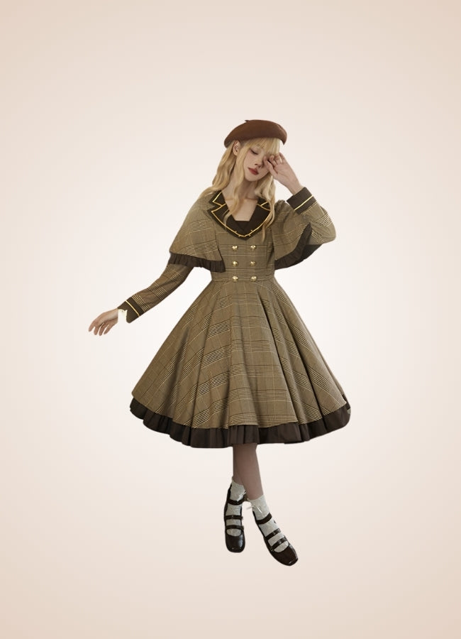 Steampunk Stripe Lolita Dress Black / M steampunk-stripe-lolita-dress-black