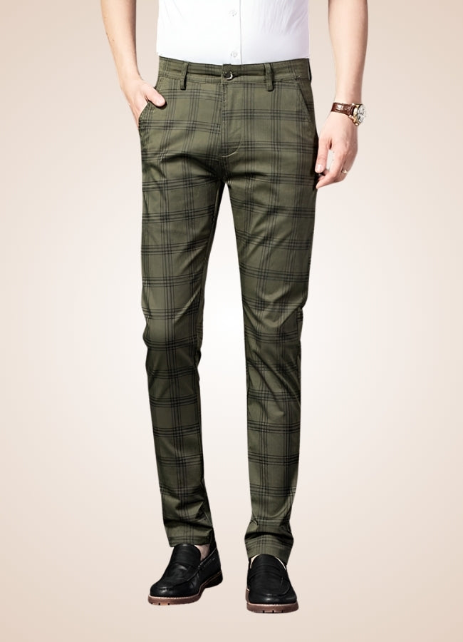 Steampunk Stripe Plaid Trousers Green / 40.0 steampunk-stripe-plaid-trousers-green