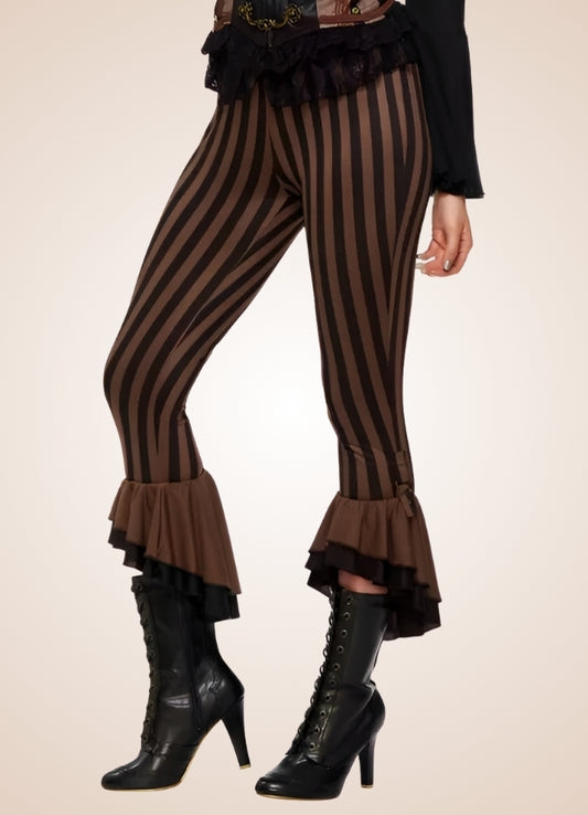 Steampunk Striped Pants Black / M steampunk-striped-pants-black