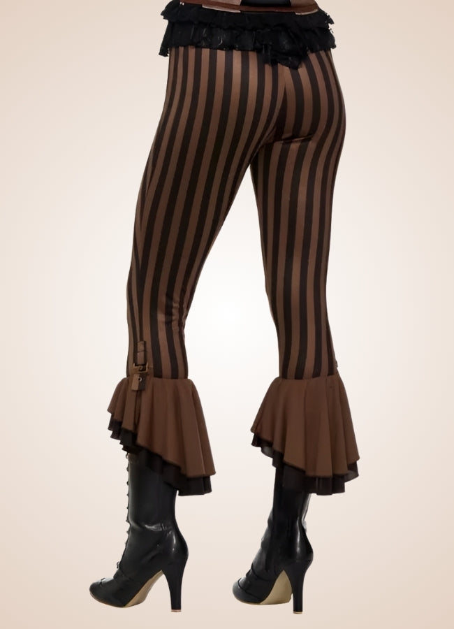 Steampunk Striped Pants Black / M steampunk-striped-pants-black