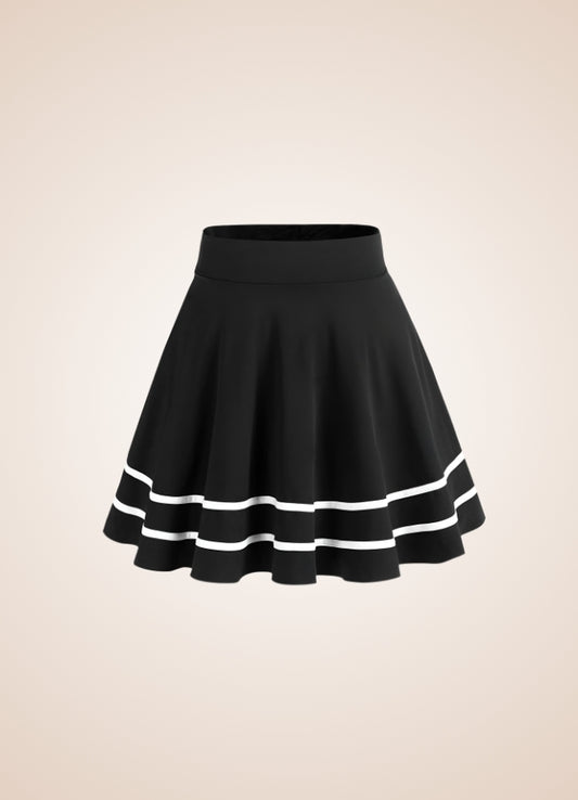 Steampunk Striped Skirt Black / XL steampunk-striped-skirt-black