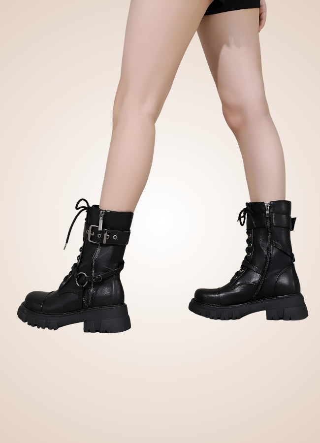 Steampunk Style Zipper Boots Black / 12.5 steampunk-style-zipper-boots-black