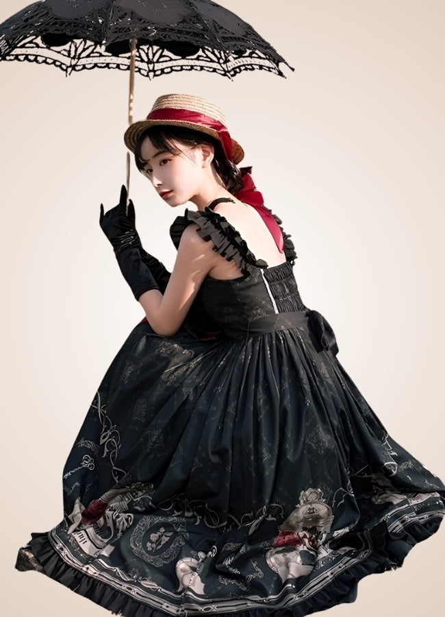 Steampunk Summer Lolita Dress Black / M steampunk-summer-lolita-dress-black