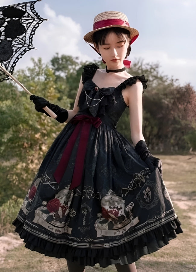 Steampunk Summer Lolita Dress Black / M steampunk-summer-lolita-dress-black