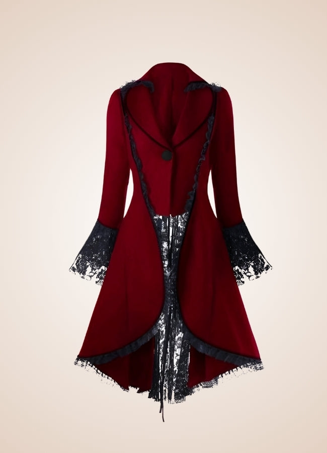 Steampunk Turn Down Collar Dress Red / 4XL steampunk-turn-down-collar-dress-red