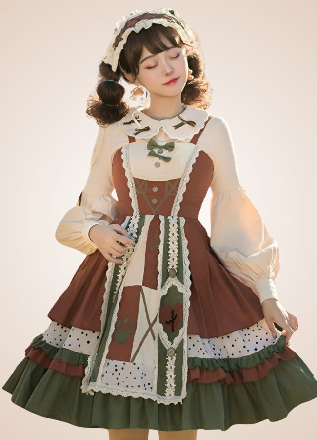 Steampunk Victoria Lolita Dress Apricot Brown / 2XL steampunk-victoria-lolita-dress-apricot-brown