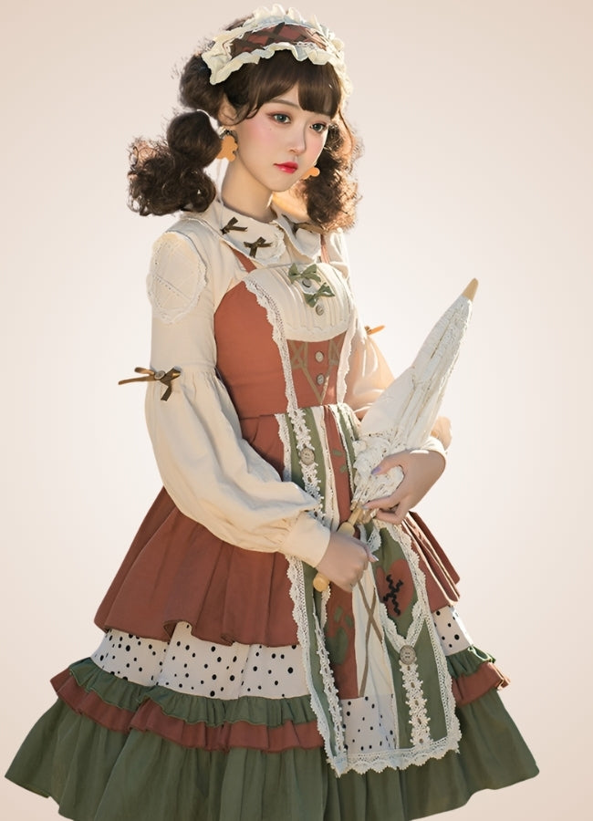 Steampunk Victoria Lolita Dress Apricot Brown / 2XL steampunk-victoria-lolita-dress-apricot-brown