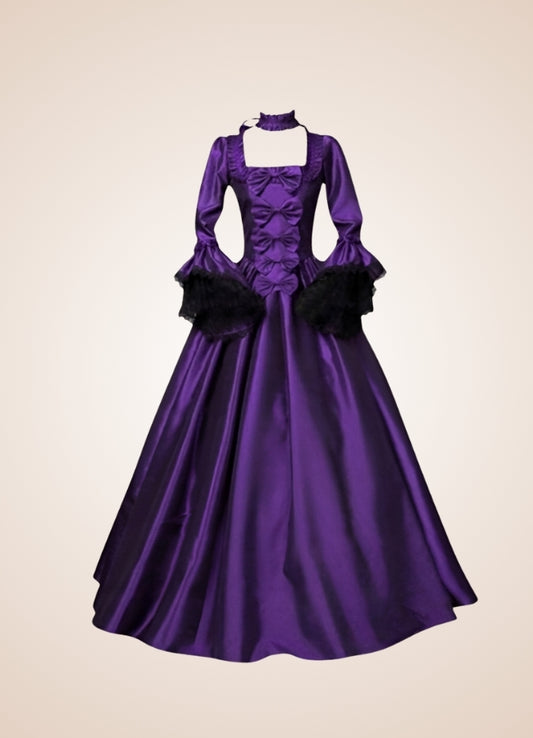 Steampunk Victoria Violet Satin Dress Purple / 4XL steampunk-victoria-violet-satin-dress-purple