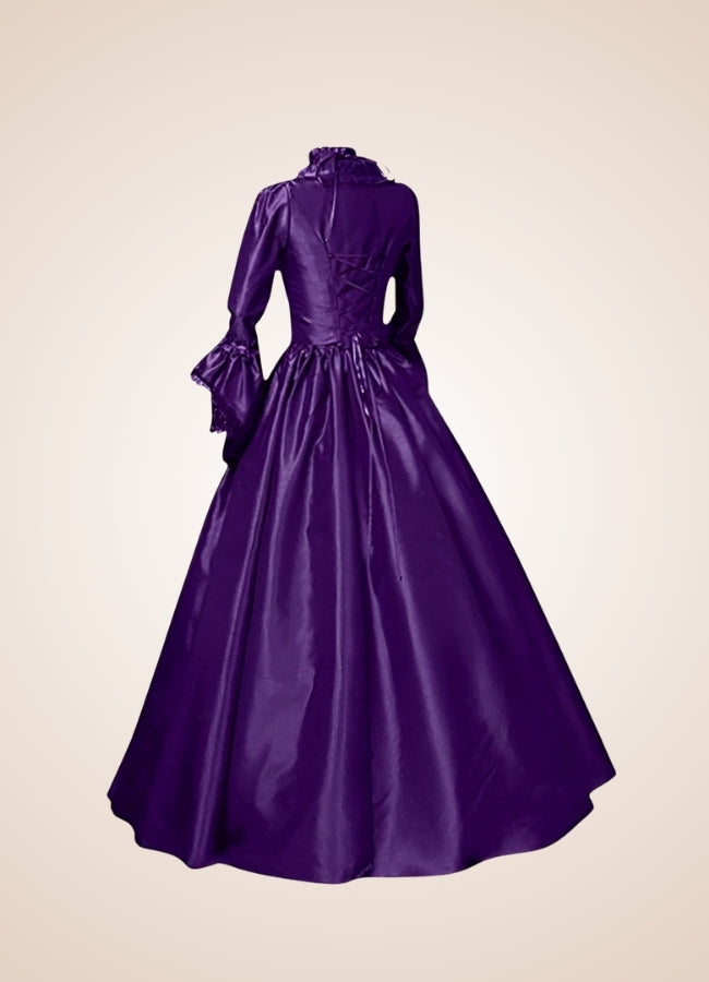 Steampunk Victoria Violet Satin Dress Purple / 4XL steampunk-victoria-violet-satin-dress-purple