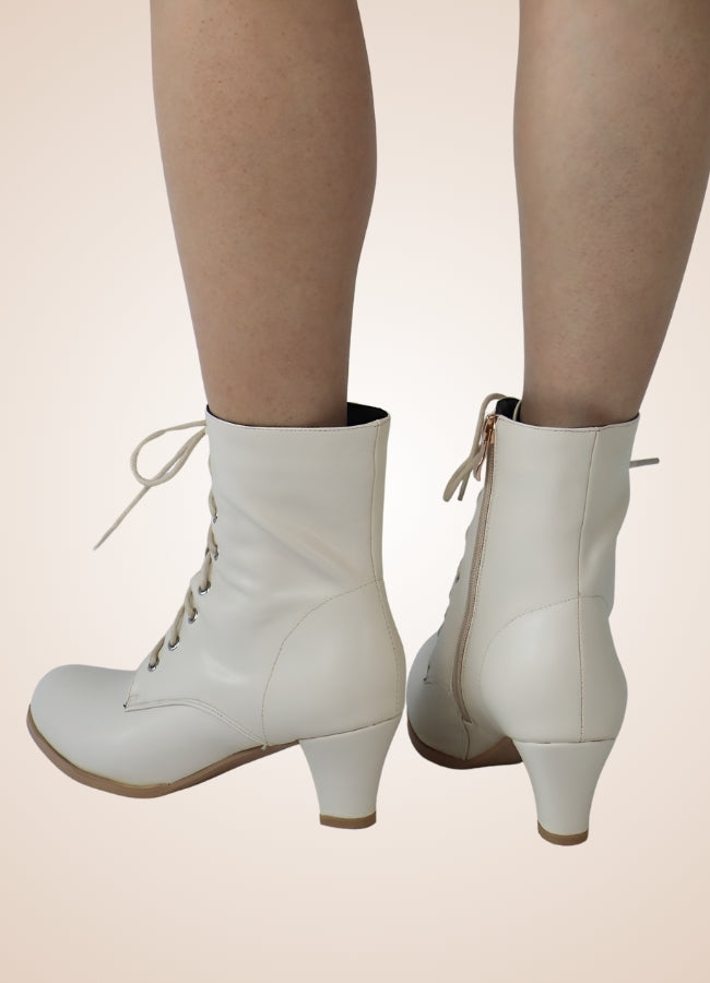 Steampunk Victorian Ankle Boots White / 12.5 steampunk-victorian-ankle-boots-white