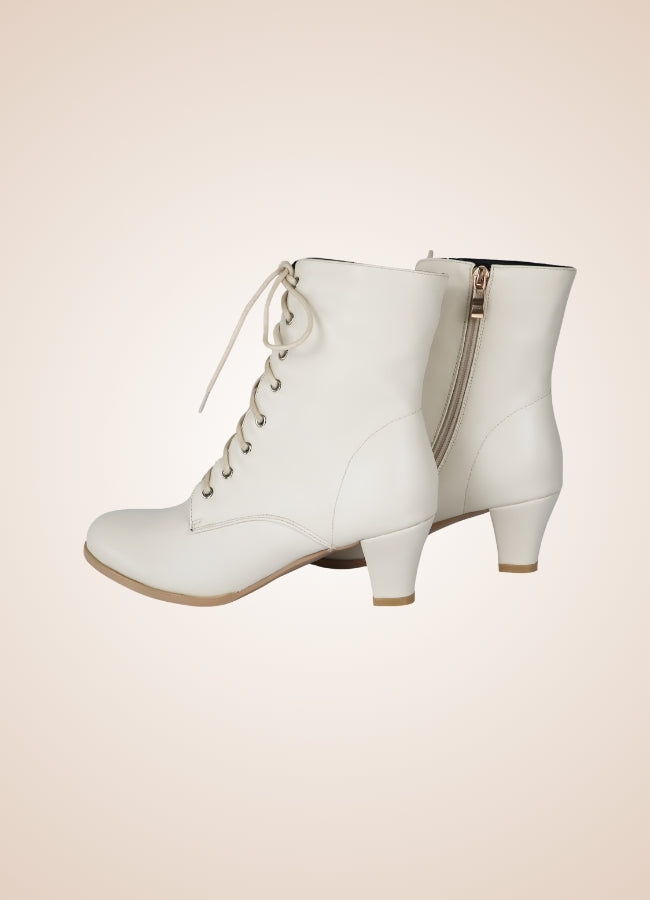 Steampunk Victorian Ankle Boots White / 12.5 steampunk-victorian-ankle-boots-white