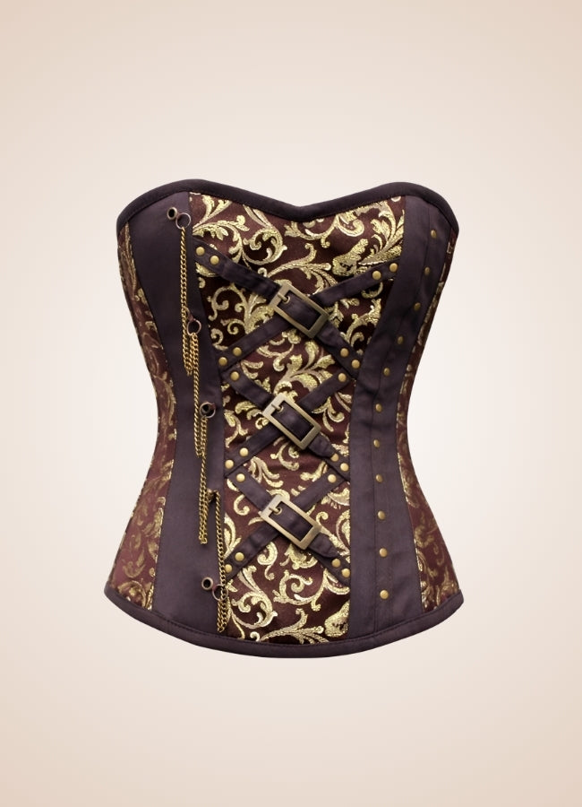 Steampunk Vintage Hourglass Corset Brown / 2XL steampunk-vintage-hourglass-corset-brown