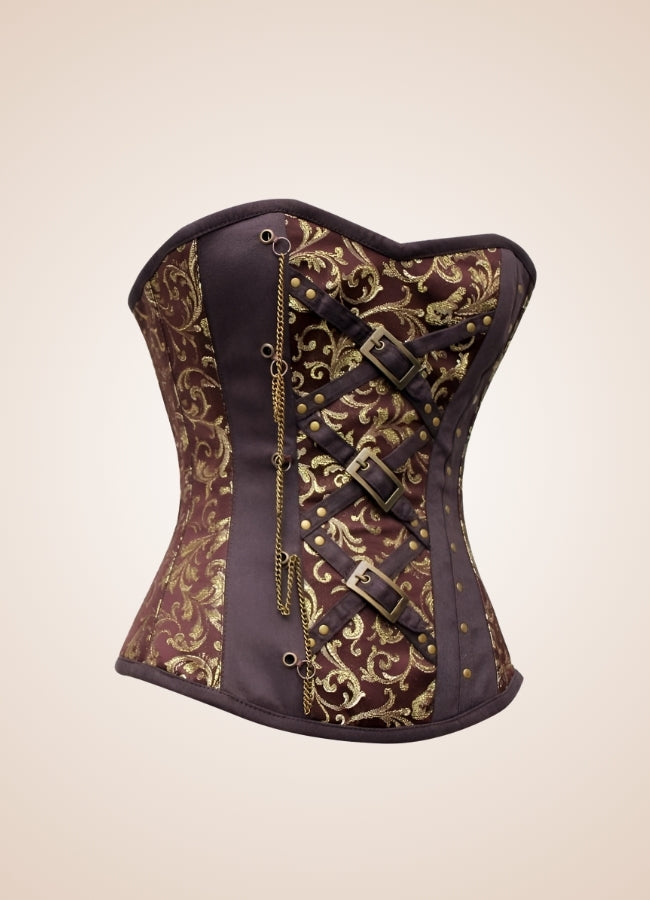 Steampunk Vintage Hourglass Corset Brown / 2XL steampunk-vintage-hourglass-corset-brown