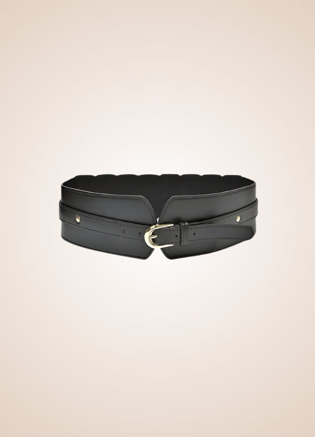 Steampunk Wide Waist Belt Black / XS steampunk-wide-waist-belt-black