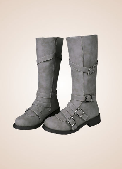 Steampunk Winter Belt Long Boots Gray / 12.5 steampunk-winter-belt-long-boots-gray