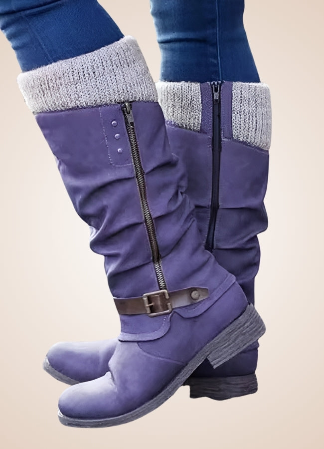 Steampunk Winter Mid Calf Boots Purple / 12.5 steampunk-winter-mid-calf-boots-purple