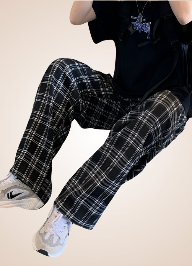 Steampunk Winter Plaid Pants Black / 2XL steampunk-winter-plaid-pants-black