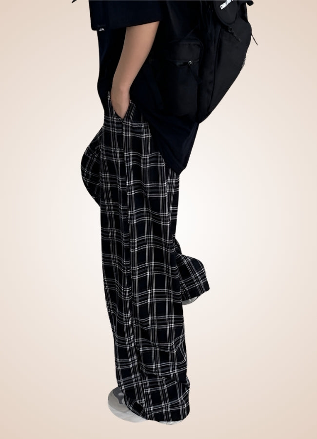 Steampunk Winter Plaid Pants Black / 2XL steampunk-winter-plaid-pants-black