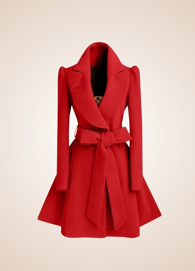 Steampunk Women's Belt Trench Coat Red / L steampunk-womens-belt-trench-coat-red