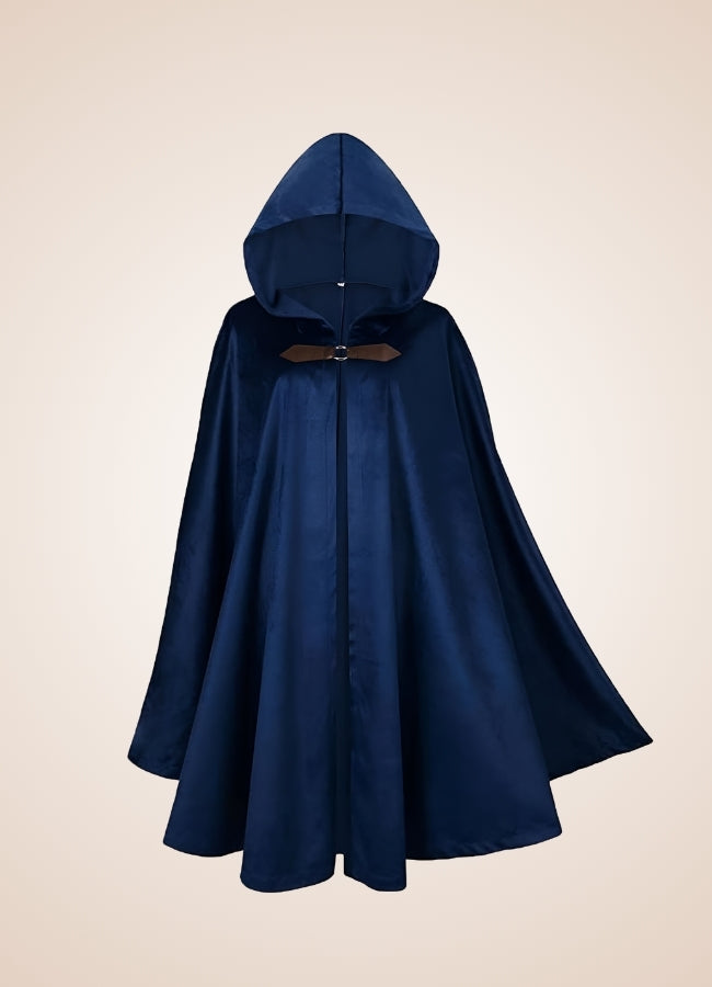 Steampunk Women's Renaissance Hooded Cape Blue / 2XL steampunk-womens-renaissance-hooded-cape-blue