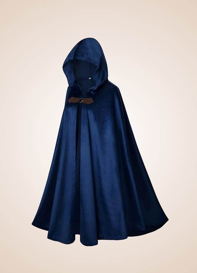 Steampunk Women's Renaissance Hooded Cape Blue / 2XL steampunk-womens-renaissance-hooded-cape-blue