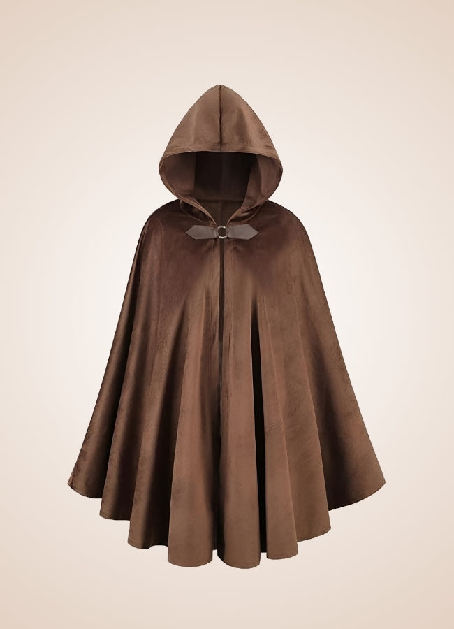 Steampunk Women's Renaissance Hooded Cape Brown / 2XL steampunk-womens-renaissance-hooded-cape-brown