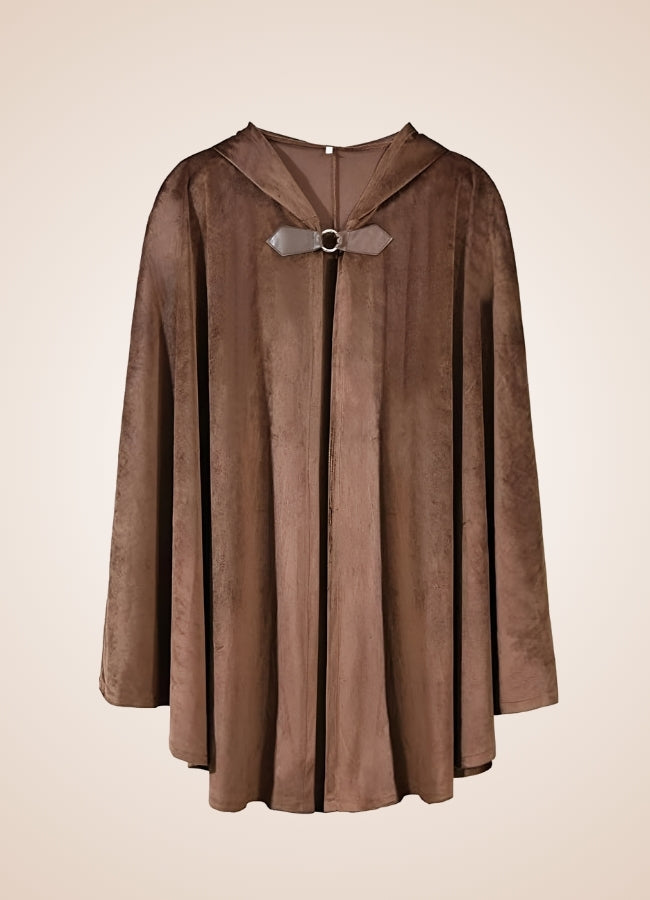 Steampunk Women's Renaissance Hooded Cape Brown / 2XL steampunk-womens-renaissance-hooded-cape-brown