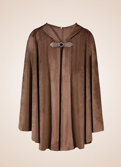 Steampunk Women's Renaissance Hooded Cape Brown / 2XL steampunk-womens-renaissance-hooded-cape-brown